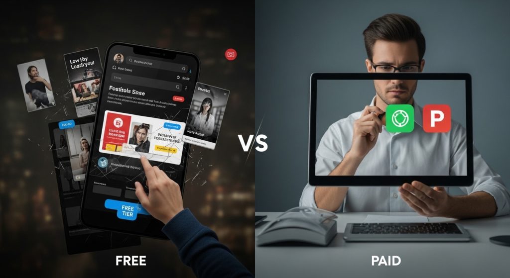 무료에서 유료로 전환되는 과정을 보여주는 이미지